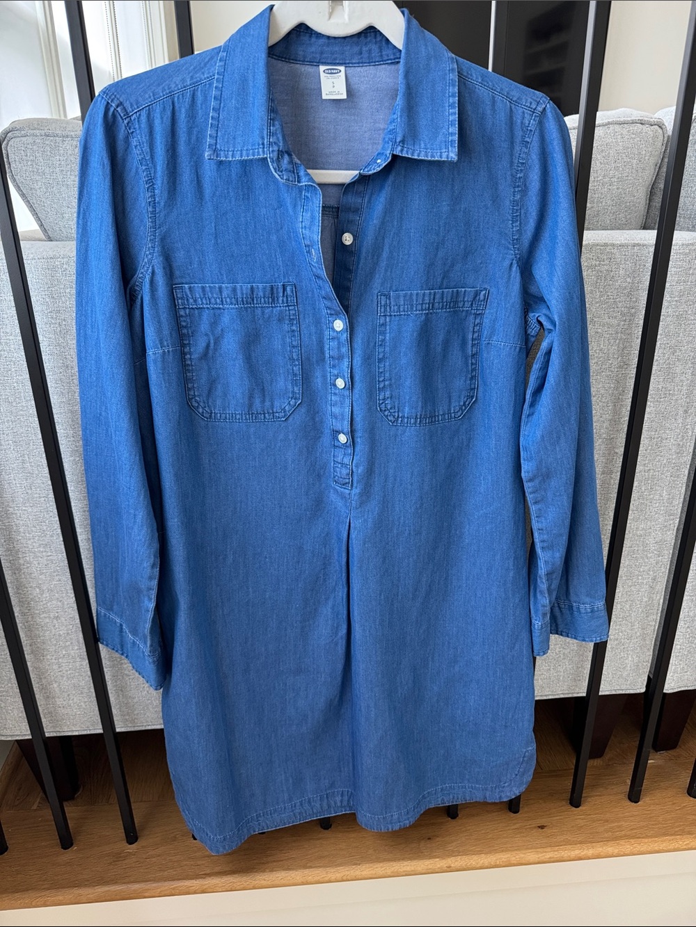 Old Navy Blue Denim Shirt Dress